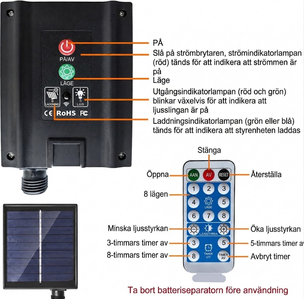 Solcellsdriven trädgårdslampa fyrverkeriboll - Dekorativ solcellslampa för trädgården