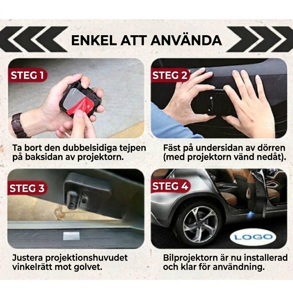 Projektorsats för bildörr med logotyp | 1 set (2 st.)