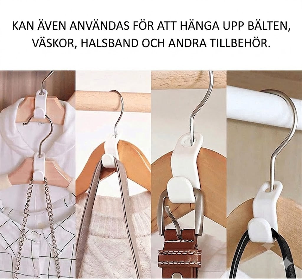 Platsbesparande hakar för galgar (12-pack)