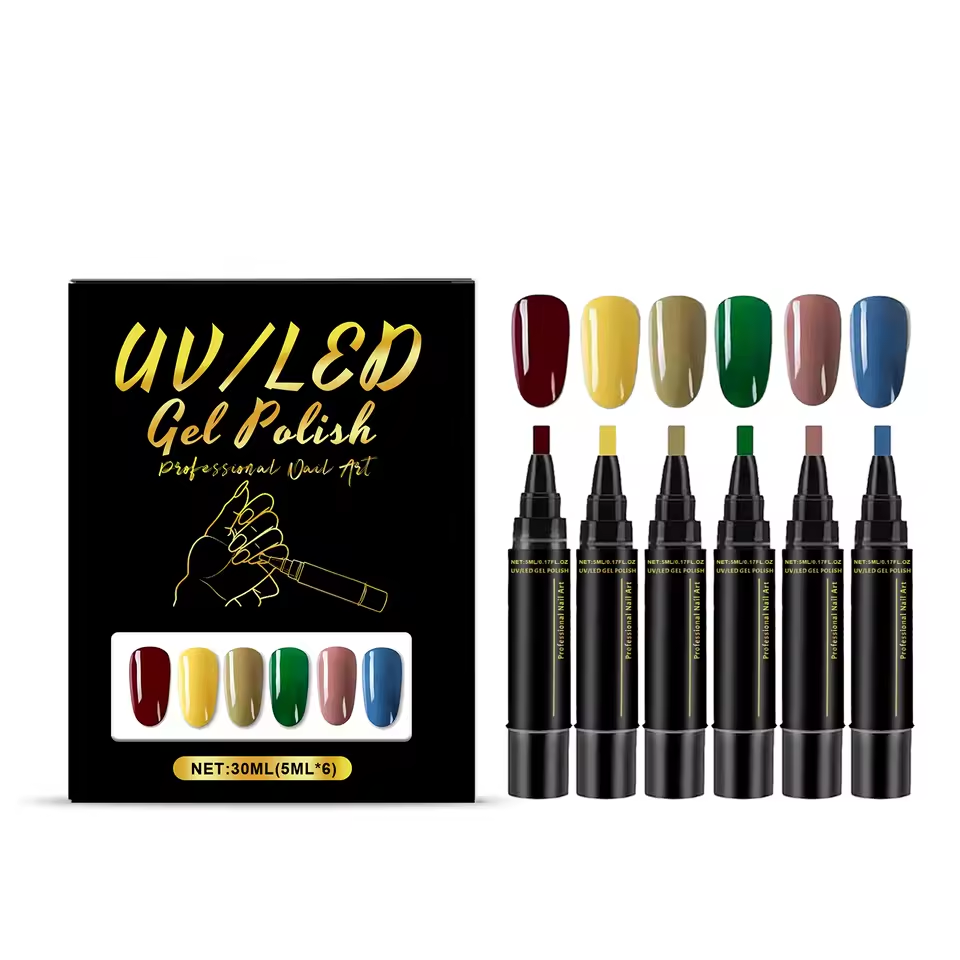 SalonPen – 3-i-1 nagelpenna (med UV-lampa) – 6-pack
