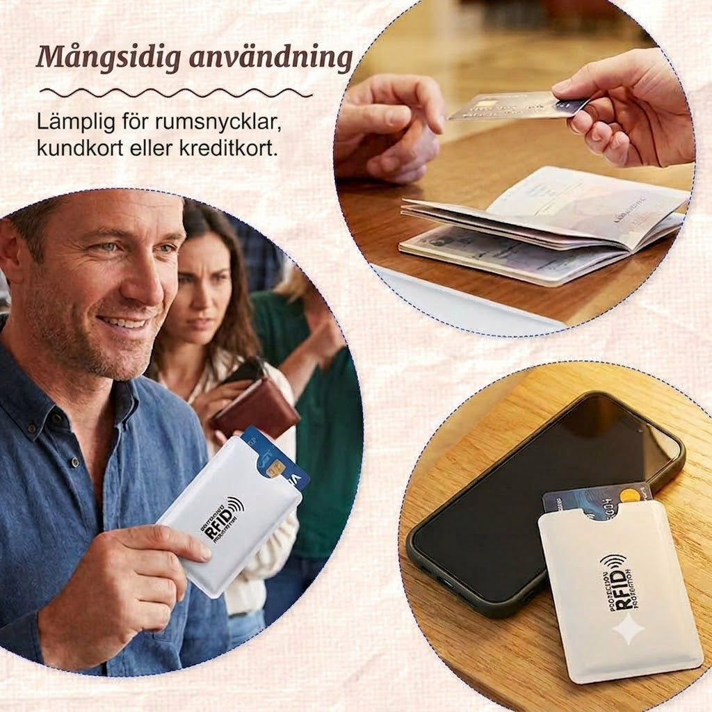 RFID-blockerande kreditkortsfodral / Anti-skimming kortskydd