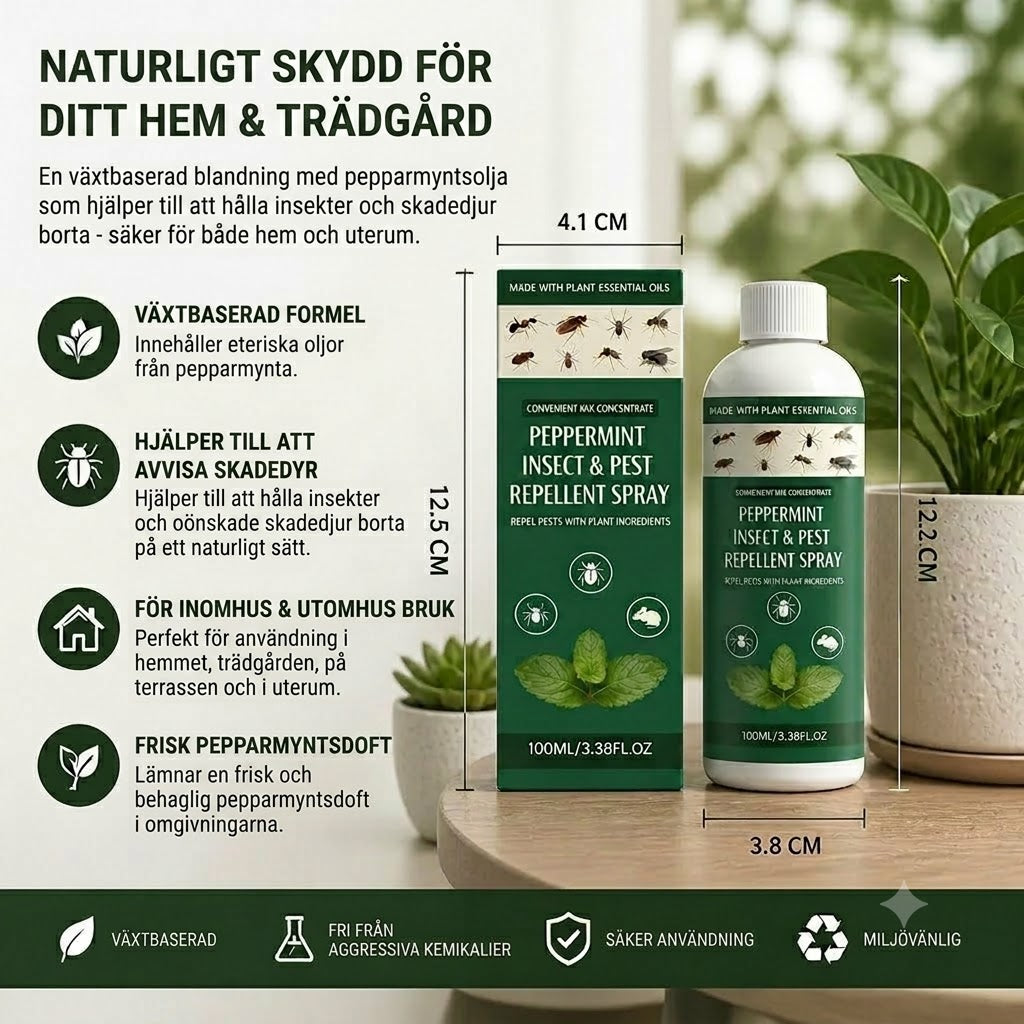 MOONSPRY Pepparmynta Insektsspray – Kan användas både inomhus och utomhus, ett insektsmedel lämpligt för sovrum och trädgårdar.