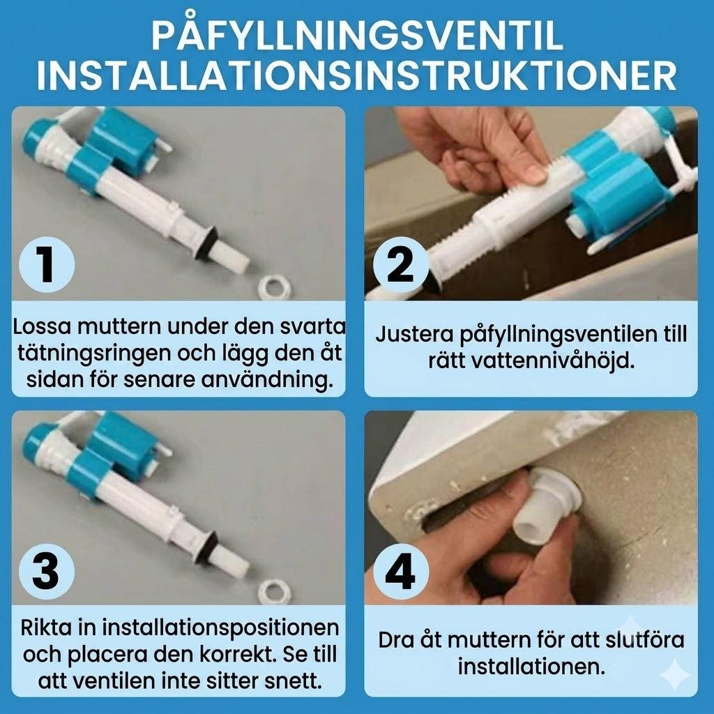 🚽 Universell flottörventil för toalett – justerbar höjd