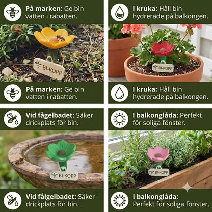 Blomformad bivattnare – färgglad vattenstation i trädgården