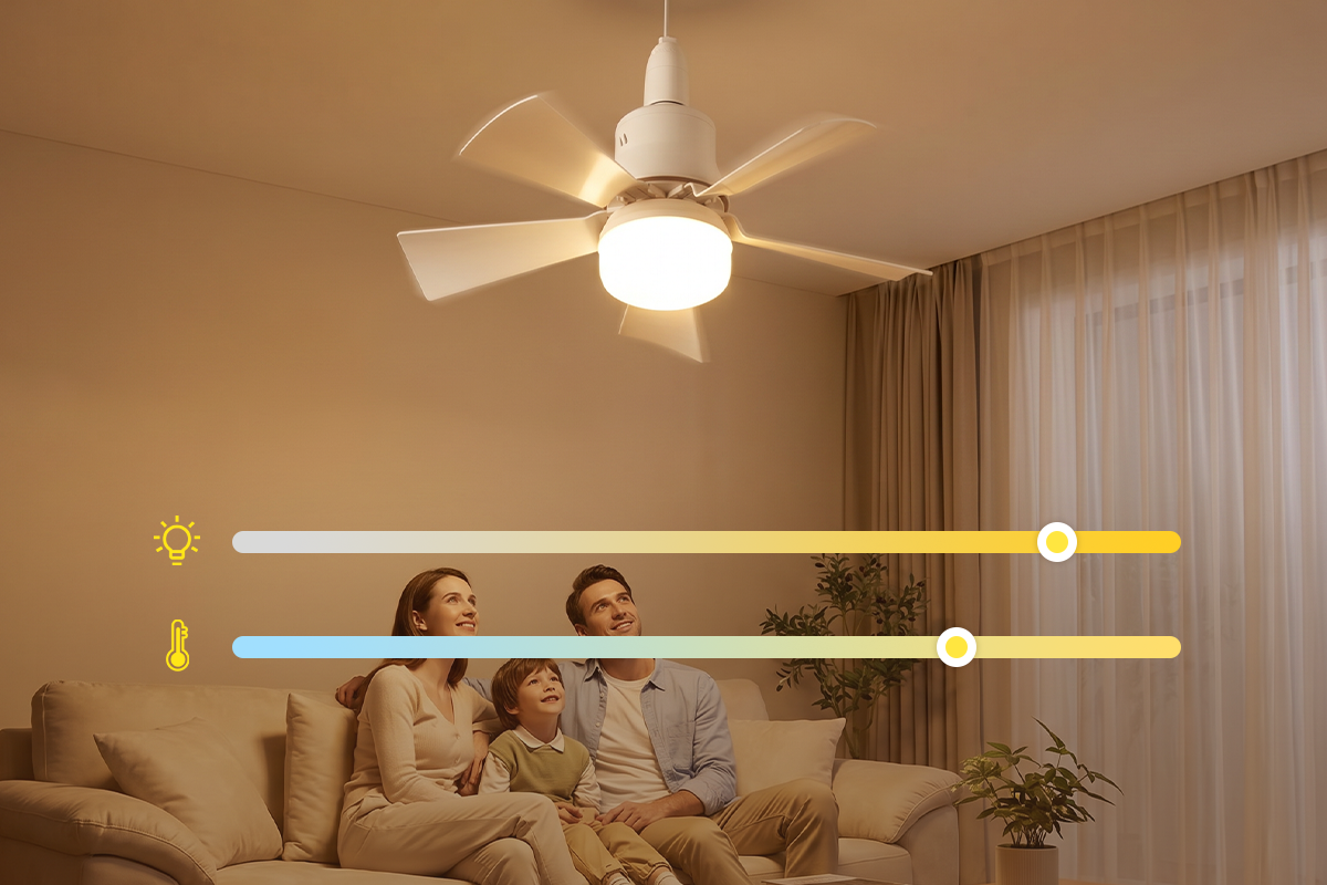 2-i-1 takfläkt med LED-lampa - inkl. fjärrkontroll