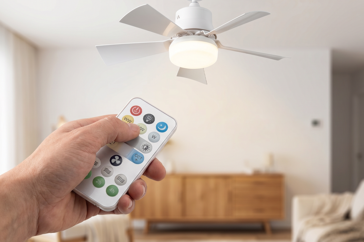 2-i-1 takfläkt med LED-lampa - inkl. fjärrkontroll
