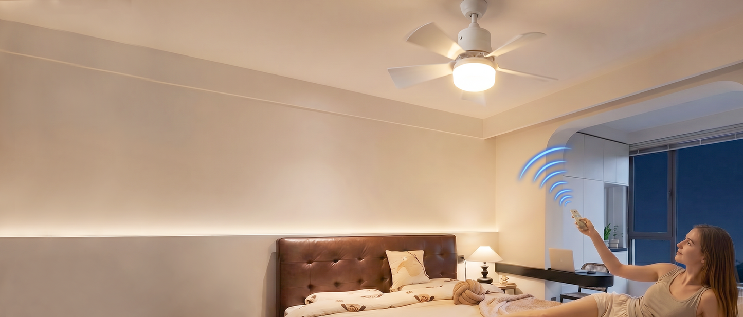 2-i-1 takfläkt med LED-lampa - inkl. fjärrkontroll