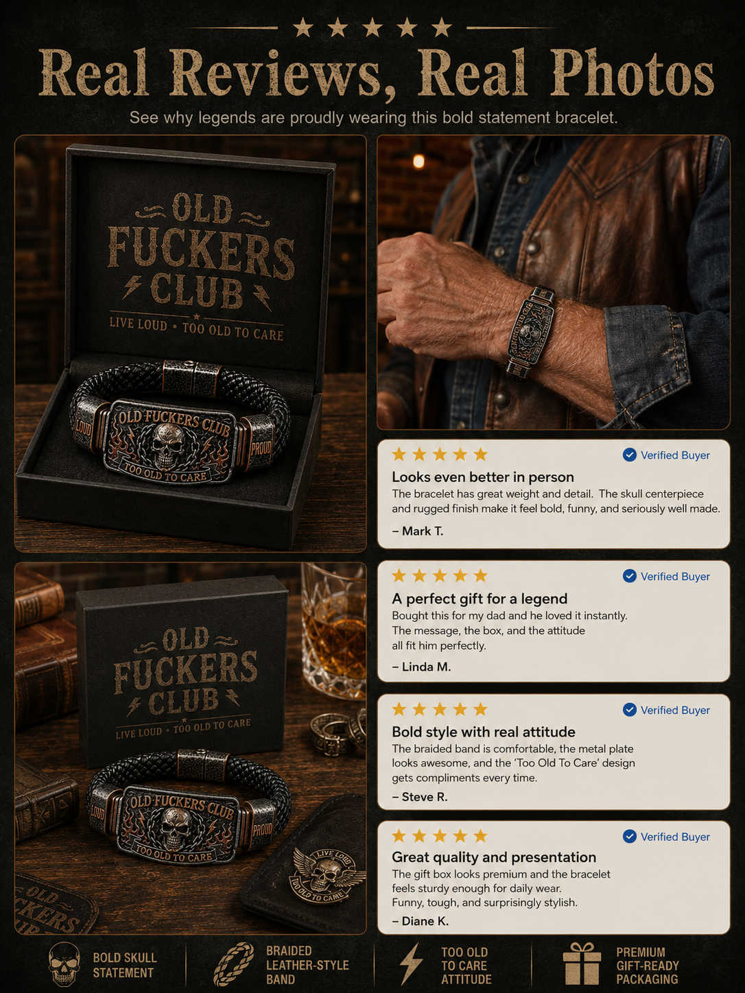 ☠️ Gubbklubben & Vild & Fri 🪓 | 2026 Limited Edition Vintage-armband