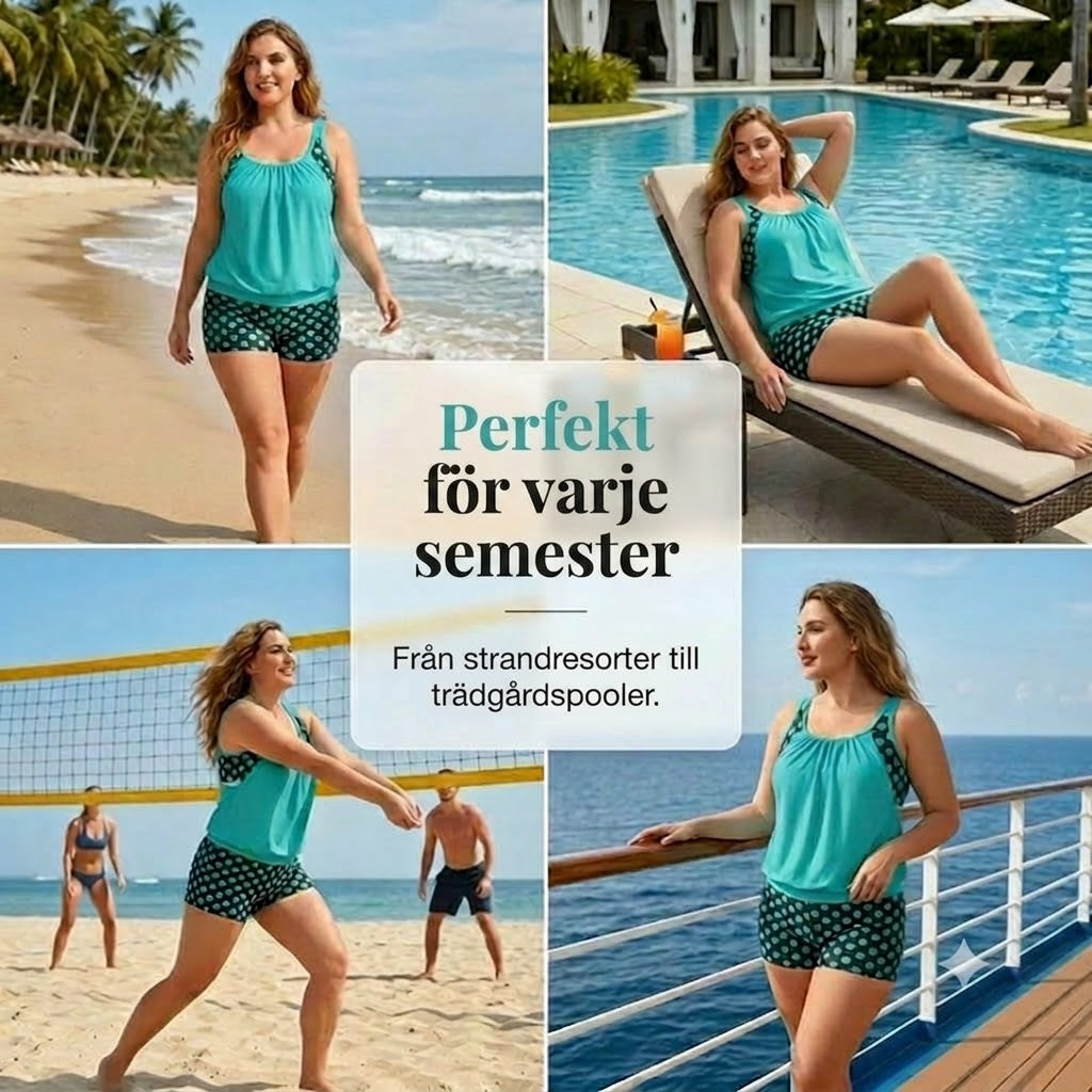 Tvådelad prickig bikini för dam
