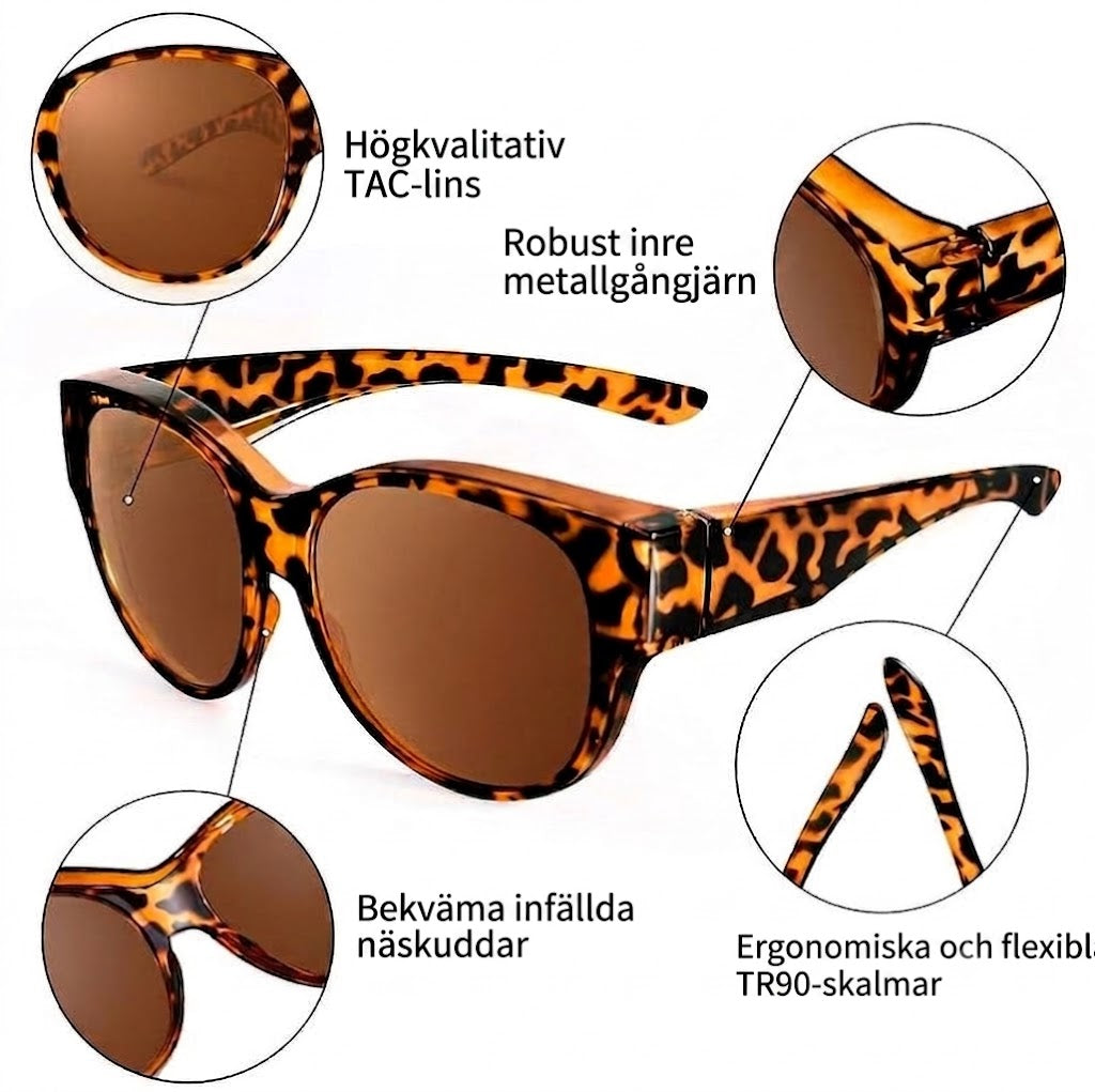 🕶 Nya oversize cat eye-solglasögon – Polariserade linser & UV400-skydd