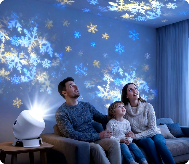 Roterande LED-projektorlampa – dynamisk stämningsbelysning