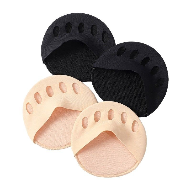 Tåstrumpor för damer (4-pack) — halkfria halvstrumpor för högklackat — andningsbara