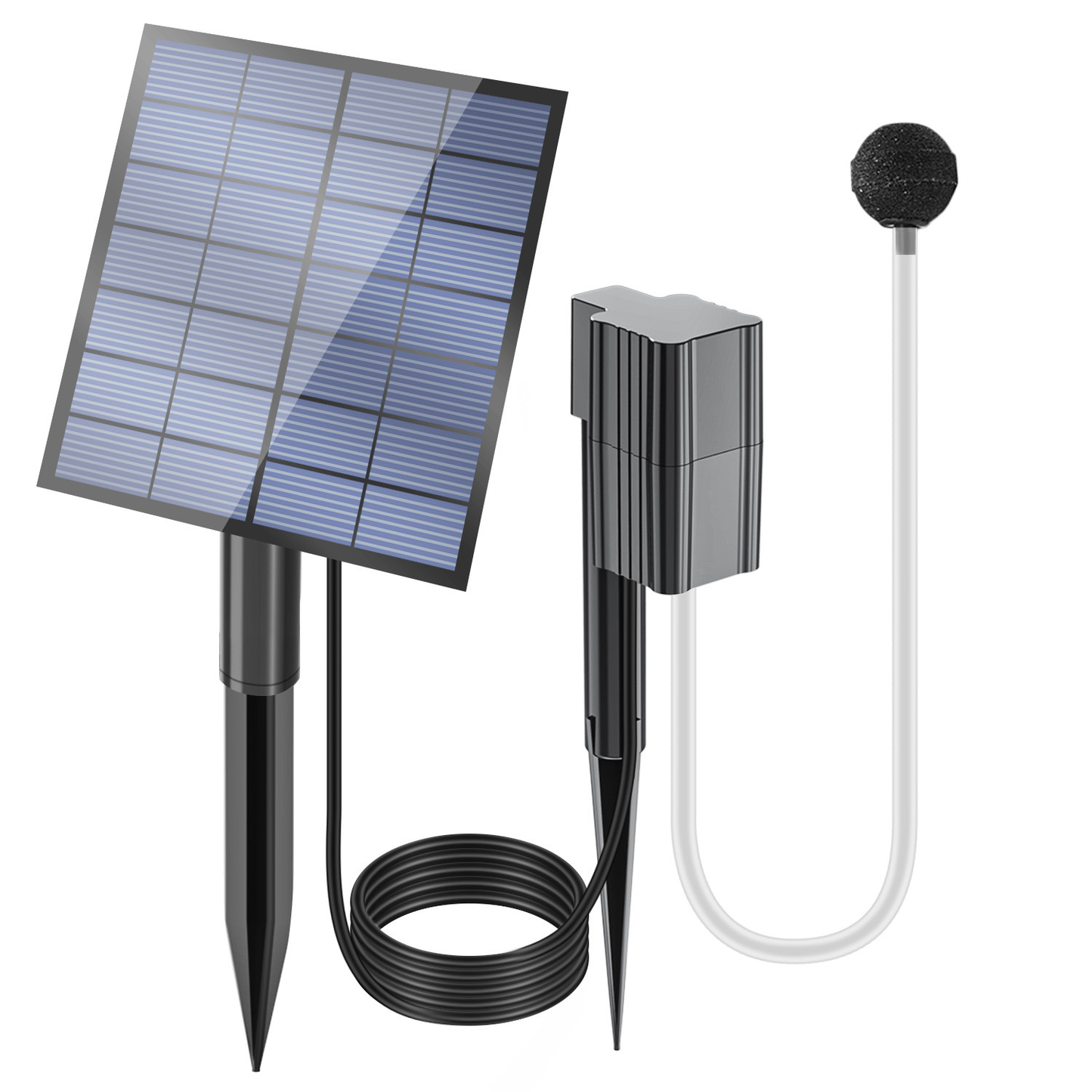 Soldriven markmonterad solcellsdriven syrepump/dammluftare