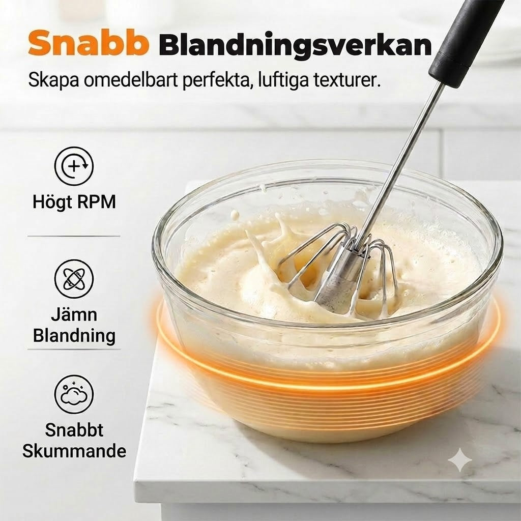 En bra hjälpreda i köket: Visp i rostfritt stål med halkfritt handtag