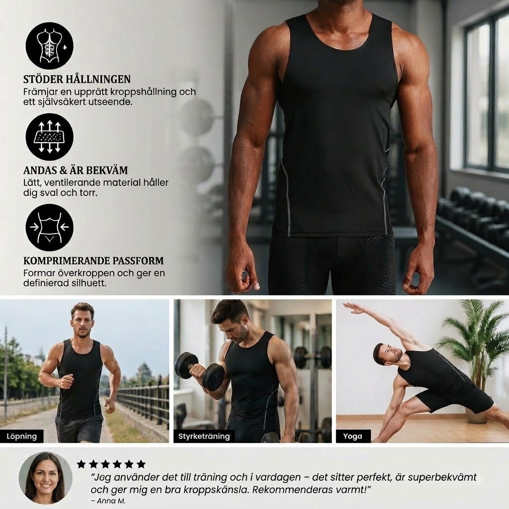 🔥 Begränsad tid: 50% rabatt❗️❗️ Kompressionsunderställ / Kompressionsväst för män – Perfekt för träning och fitness