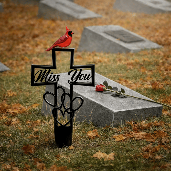 🐦💖 Minnesplakett i metall för kyrkogård ✝️