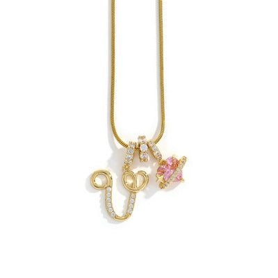 Elegant halsband med hjärtformat hänge