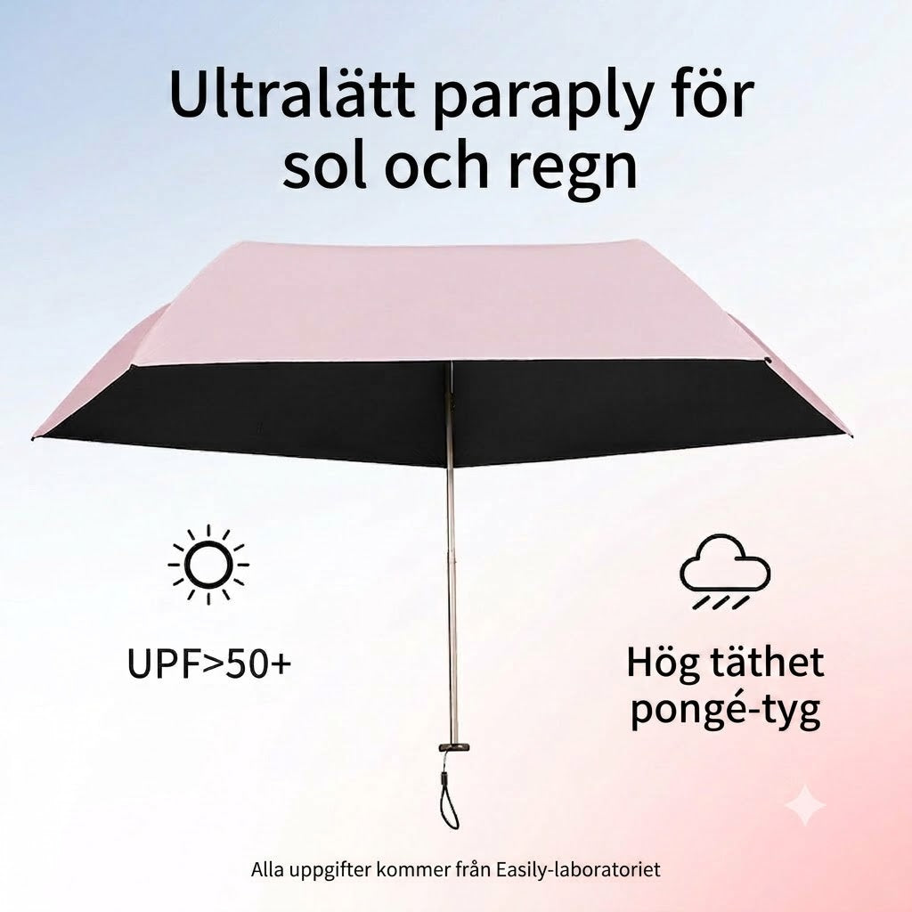Ultralätt kolfiberparaply – UV-skydd (svart beläggning), sol- och regnskydd ☂️