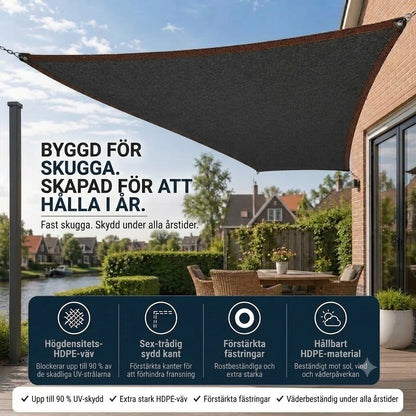 SunChill™ | Högkvalitativ skuggduk av högdensitetspolyeten, ger svalkande skugga och UV-skydd.