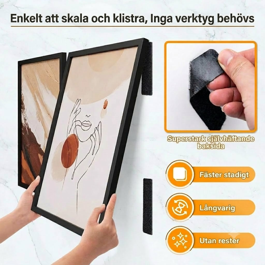 Kraftigt självhäftande kardborreband (1 set med 20 st.)