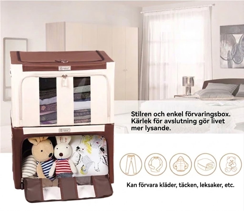 Stor förvaringslåda för kläder med lock