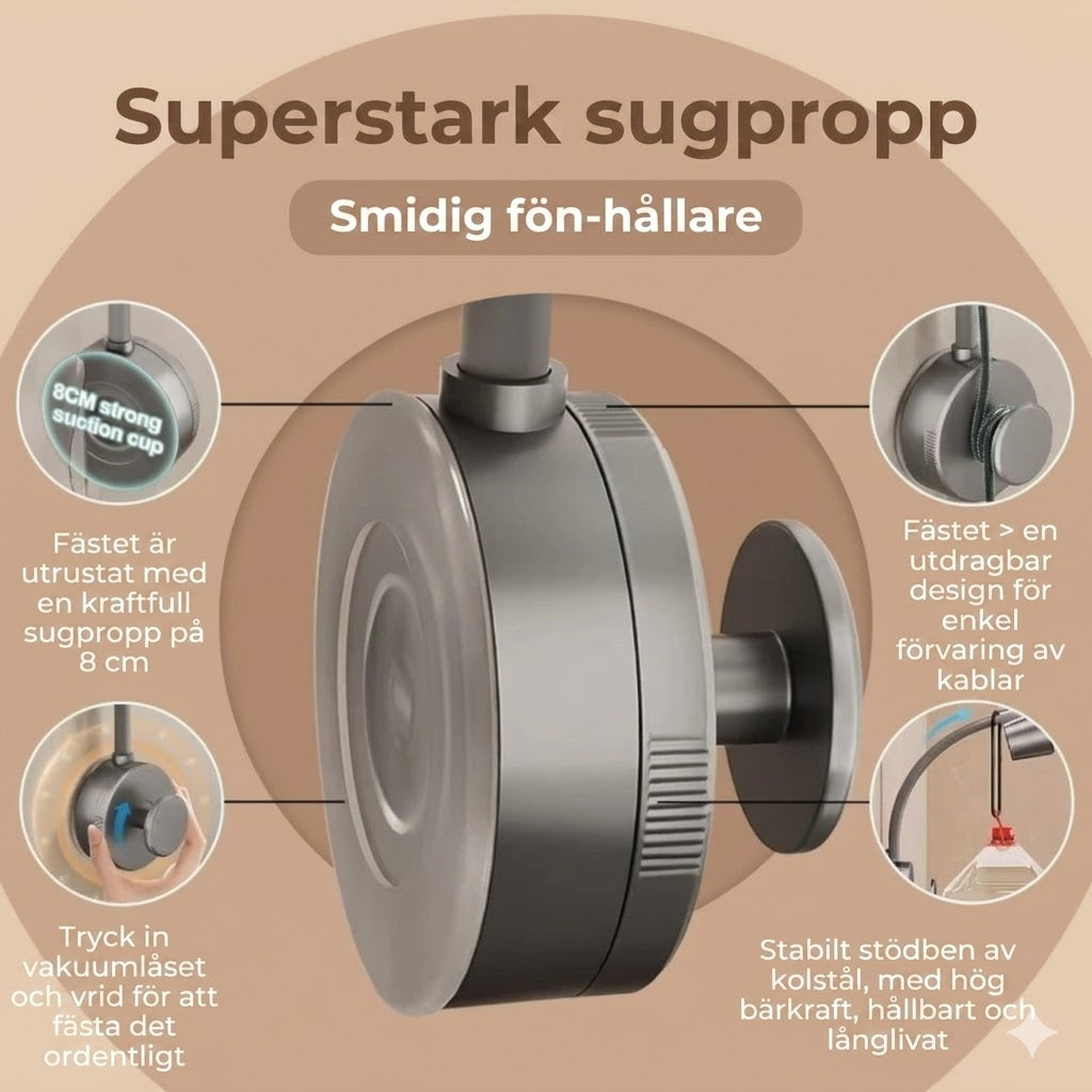 Hållare för hårtork handsfree