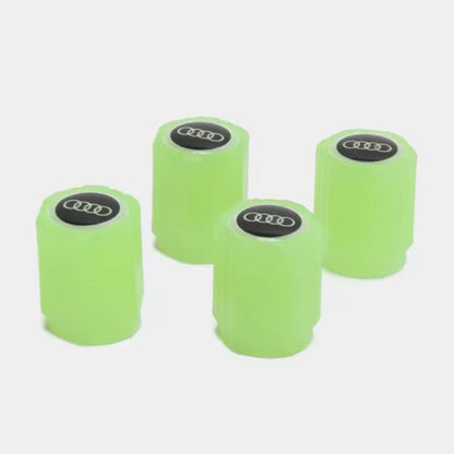 Självlysande ventilhattar med billogo – Universal – 4-pack