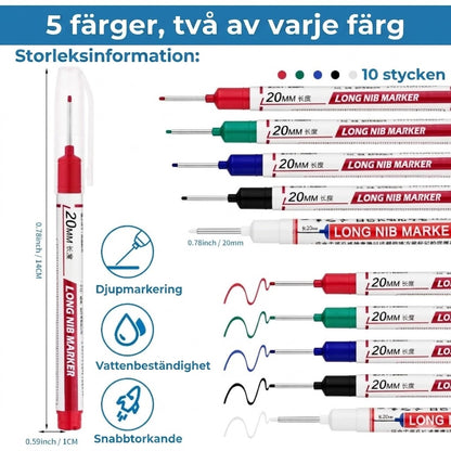 Djuphålsmarkör med lång spets