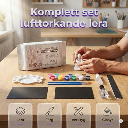Set med lufttorkande lera