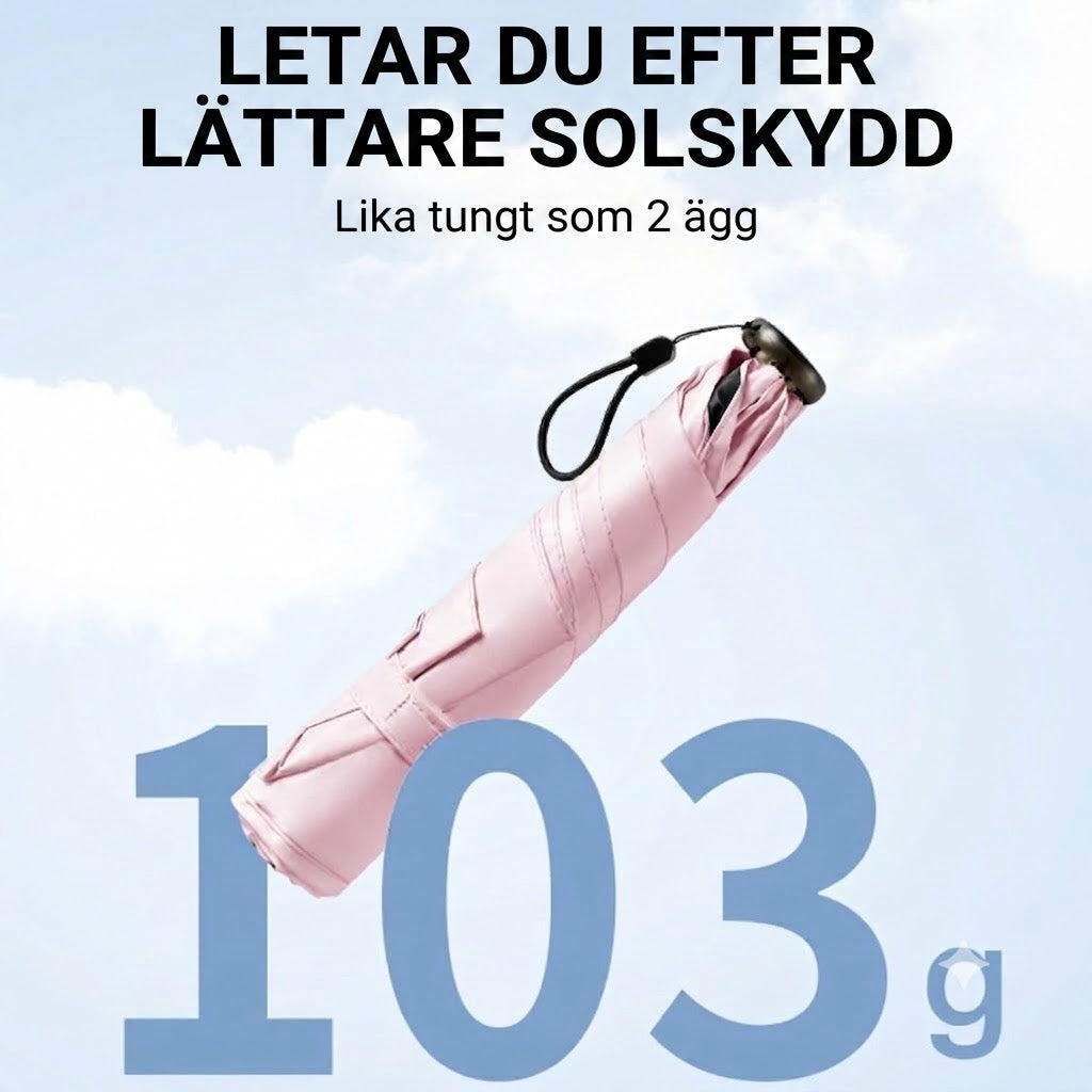 Ultralätt kolfiberparaply – UV-skydd (svart beläggning), sol- och regnskydd ☂️