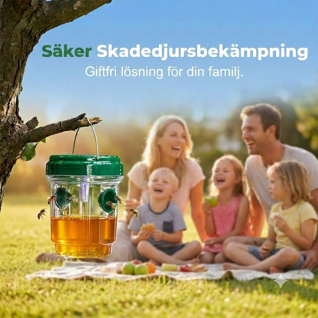 Soldriven hängande getingfälla och flugfångare