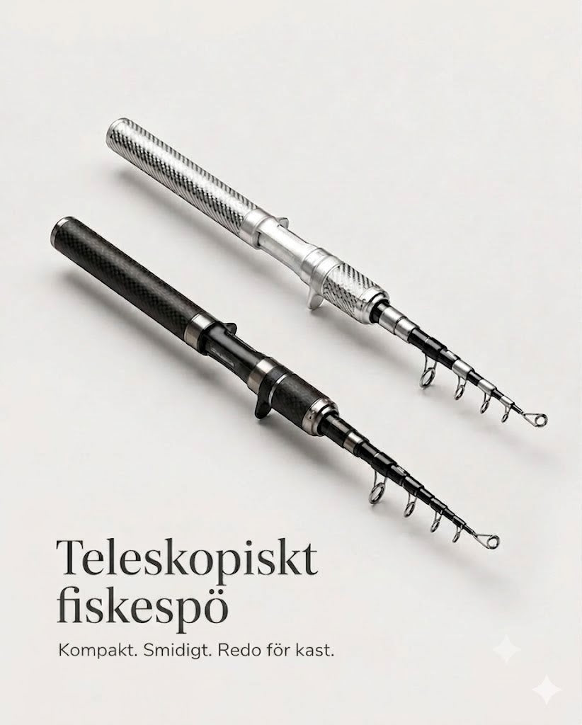 Fickfiskespö av kolfiber: teleskopiskt fiskespö