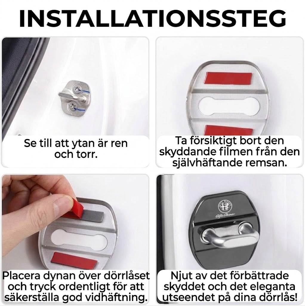 Skyddsdyna för bildörrslås | 4-delars set.