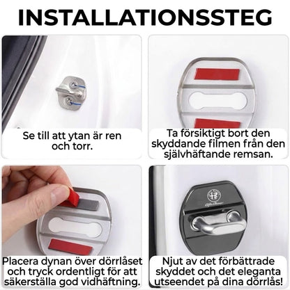 Skyddsdyna för bildörrslås | 4-delars set.
