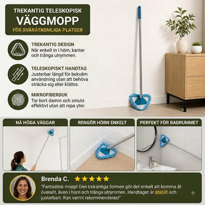🔥 Tidsbegränsat erbjudande: 50 % rabatt ❗️❗️ Triangulär utdragbar väggmopp, rengör enkelt svåråtkomliga hörn.
