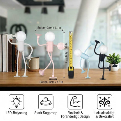 LED-lampa med sugpropp — rolig design, med utbytbara sugproppar, kan användas för dekoration.