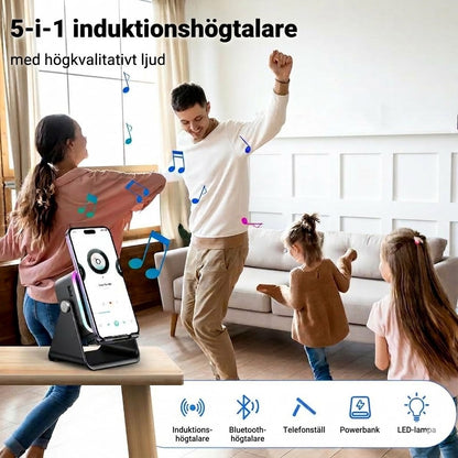 Trådlös induktionshögtalare med mobilhållare