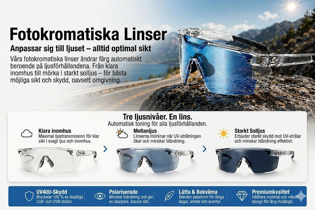 Cykelglasögon - Solglasögon med adaptiva linser