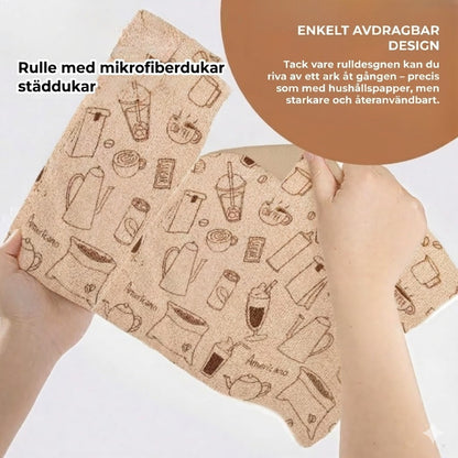 Återanvändbara mikrofiberdukar på rulle – Avrivningsbara rengöringsdukar
