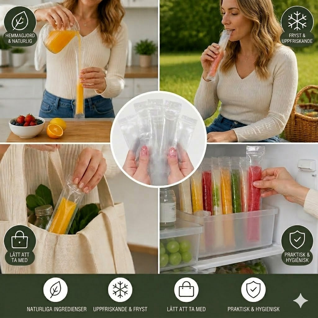DIY Isglasspåsar (100 st) - Engångsformar för Isglass
