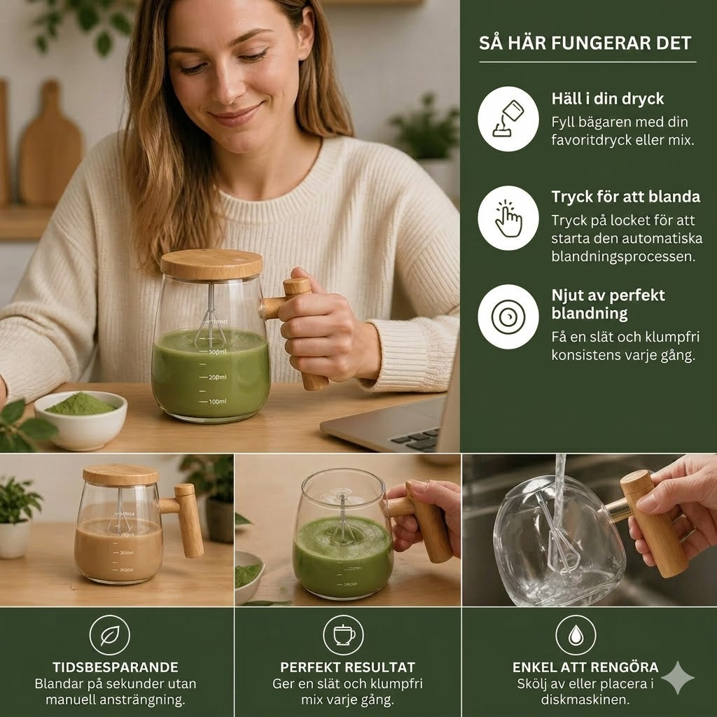 Elektrisk självomrörande kopp – Bärbar automatisk mugg