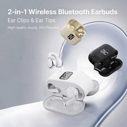 2-i-1 trådlösa Bluetooth-hörlurar med öronkrokar och öronproppar – 30 timmars speltid