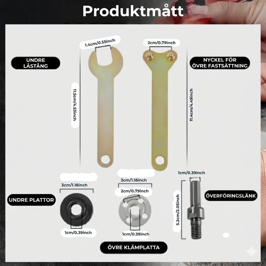 Adaptersats – från borrmaskin till vinkelslip