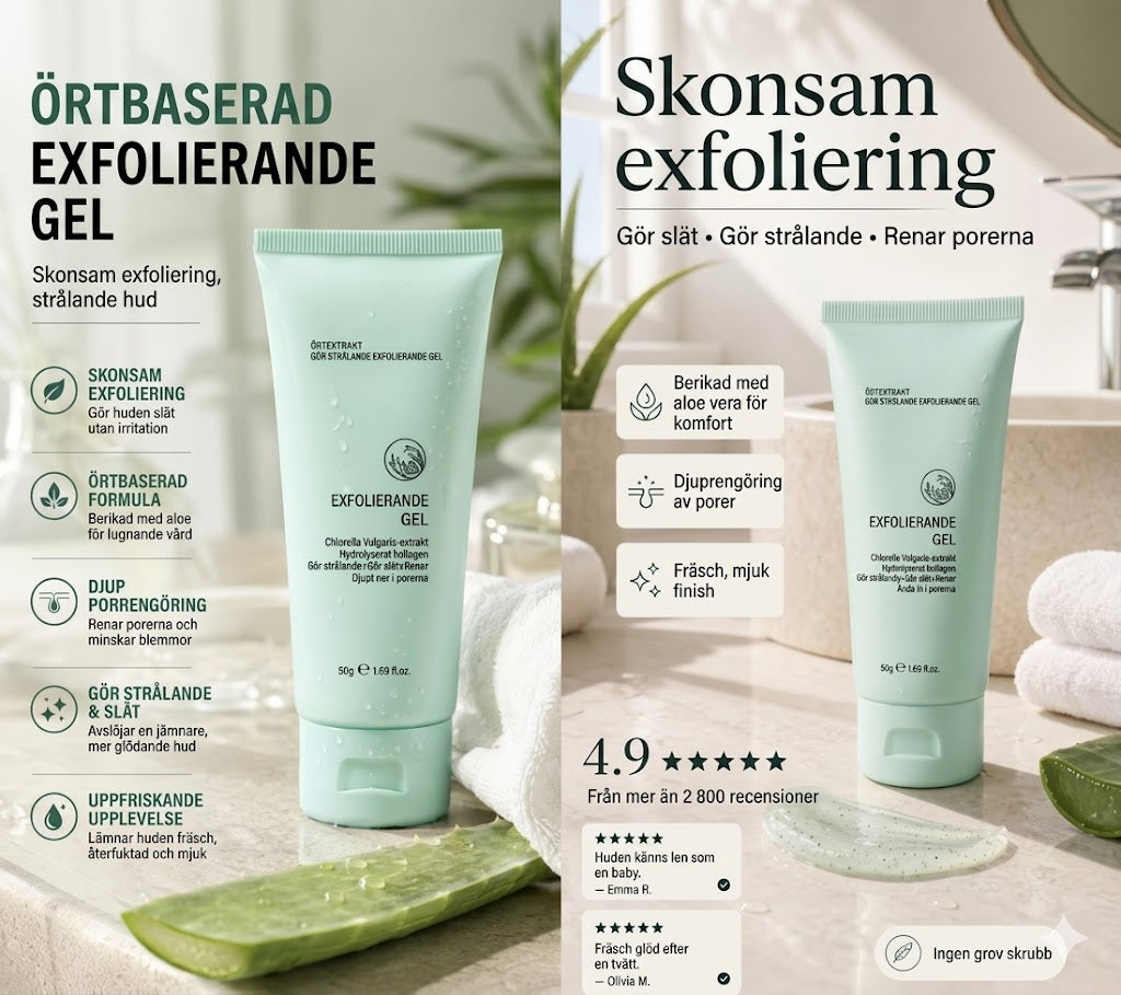 Exfolierande gel med örtextrakt