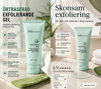 Exfolierande gel med örtextrakt