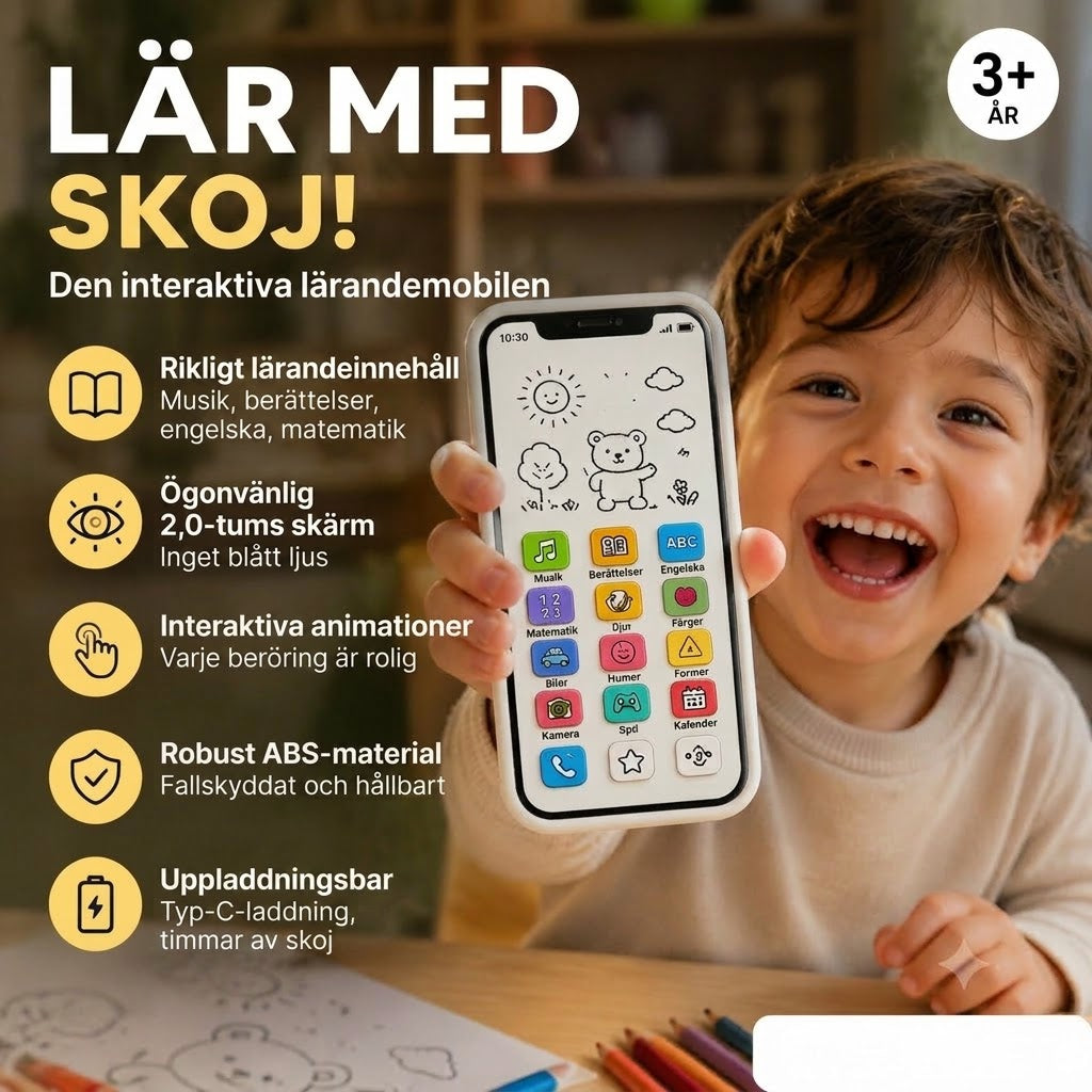 🔥📢 50 % rabatt 📱 Pedagogisk smartphone för barn | Lärande genom lek, ögonvänlig design – det ideala valet för lärande ✨👶