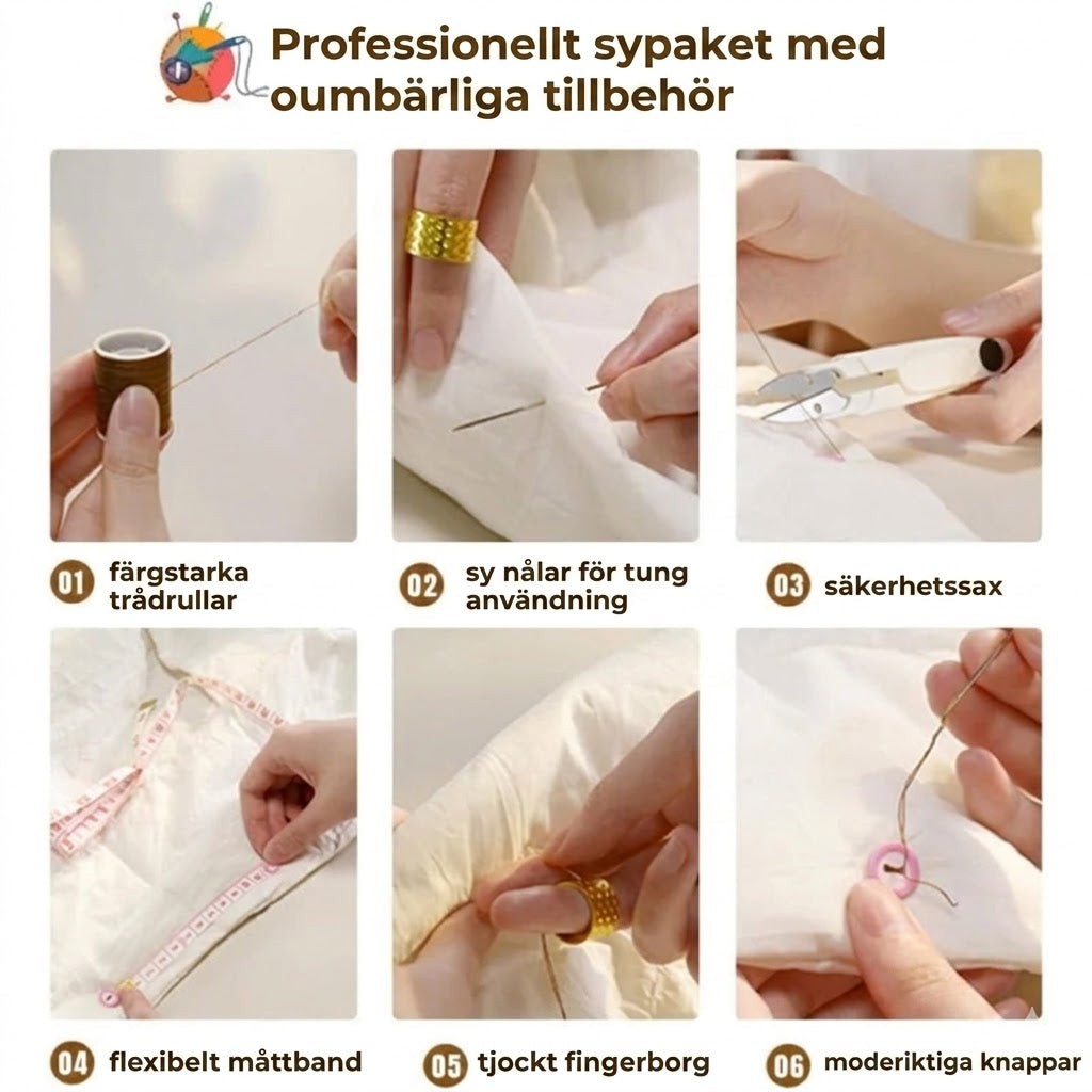 Magnetiskt sykit i två lager – Lyxigt syskrin med tråd och nålar