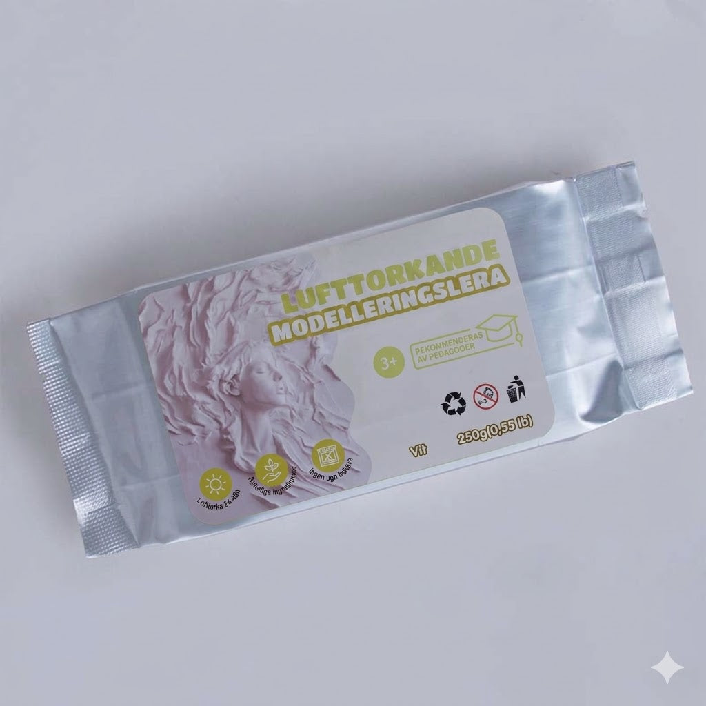 Set med lufttorkande lera