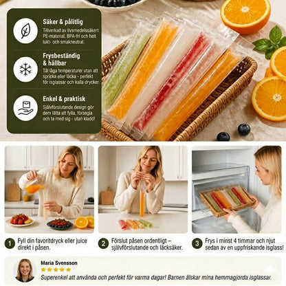 DIY Isglasspåsar (100 st) - Engångsformar för Isglass