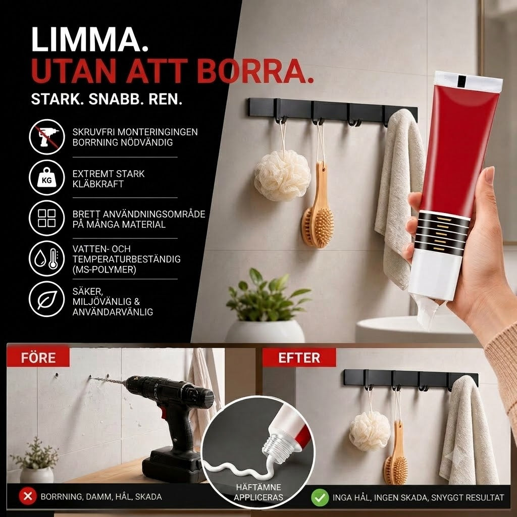 🔥📢 Tidsbegränsat erbjudande: Köp 1, få 1 på köpet! ✨ Sömlösa fästkuddar – starkt fäste utan att borra, uppfyller alla dina monteringsbehov! ✨